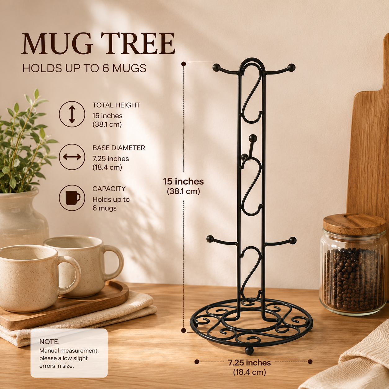 MugMuse 6-Hook Mug Tree