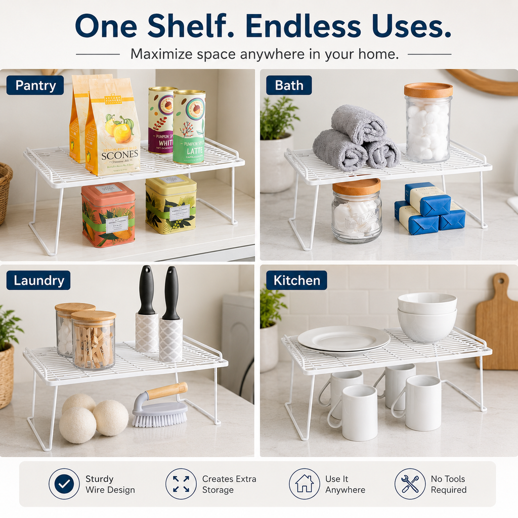 MugMuse Folding Stacking Shelf