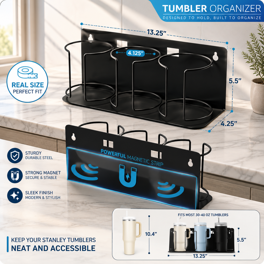 MugMuse Magnetic Tumbler Rack