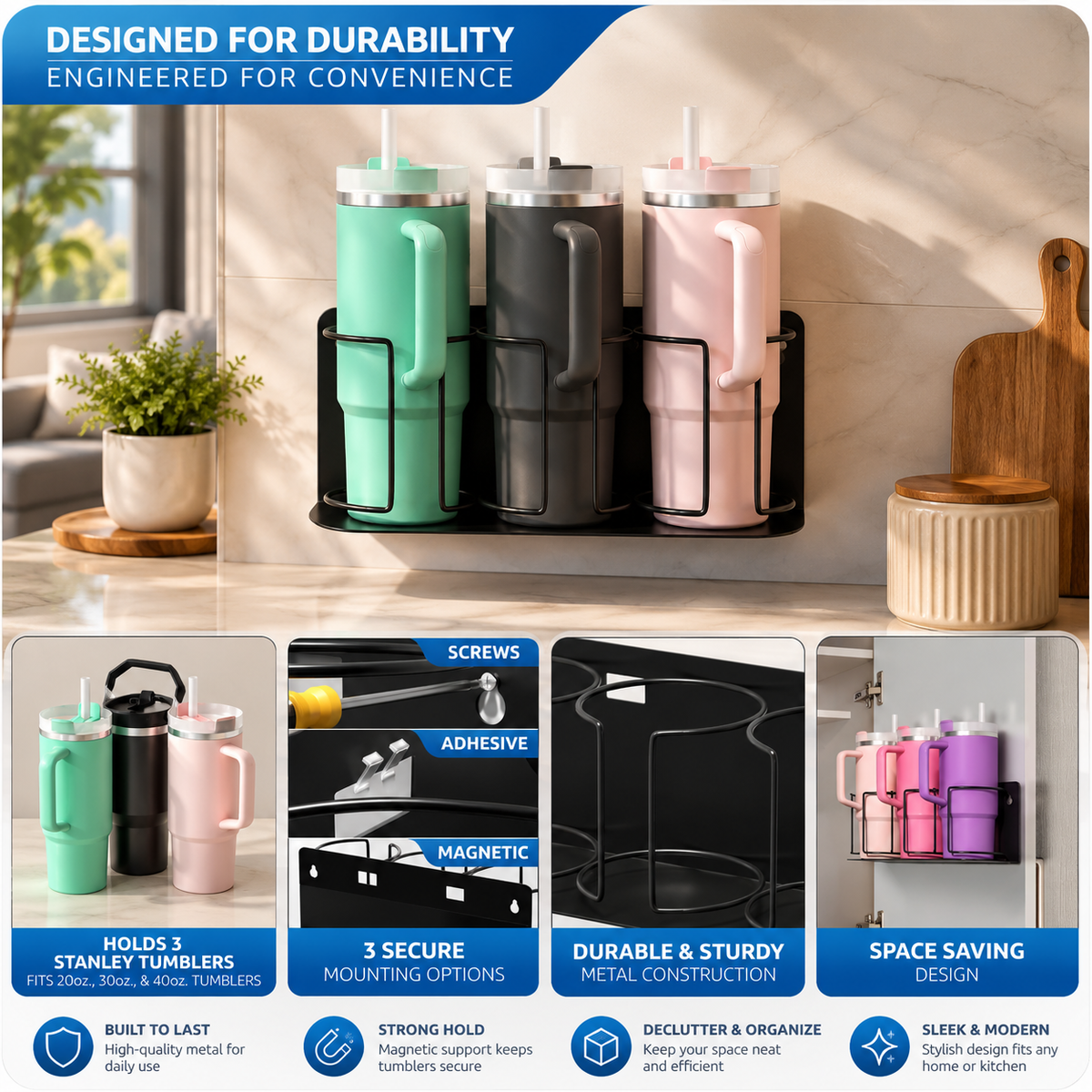 MugMuse Magnetic Tumbler Rack